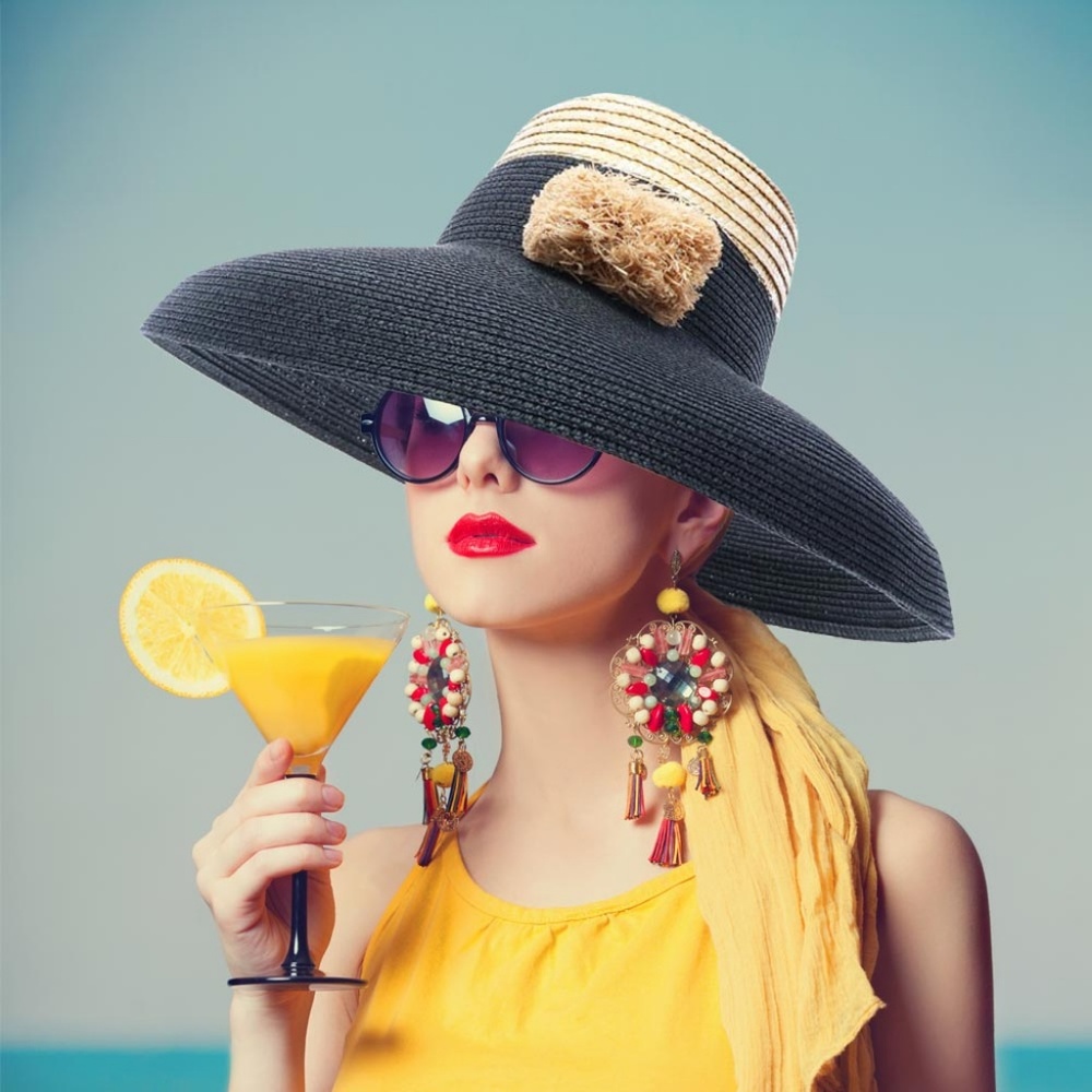 Annabelle Straw Bucket Hat ~ Summer Sun Beach